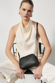 Vera Black Camera Crossbody Bag