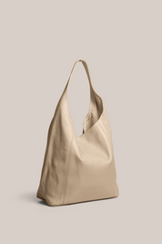Scarlett 2.0 - Slouchy Italian Leather Hobo bag in Beige