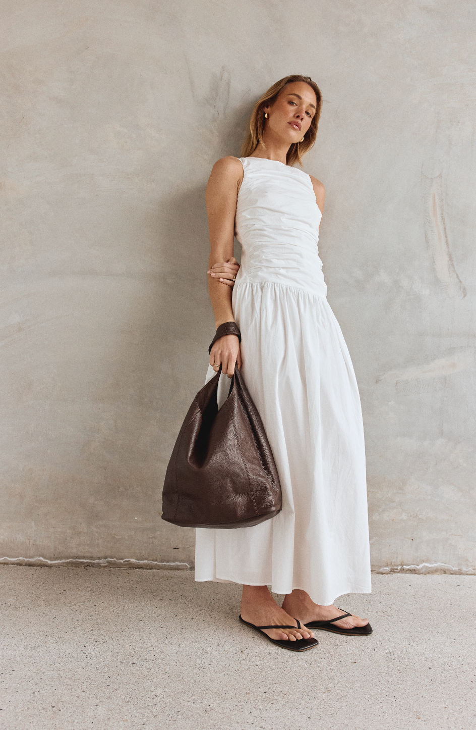 Scarlett 2.0 - Slouchy Italian Leather Hobo bag in Dark Chocolate