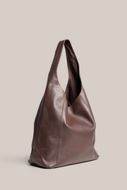 Scarlett 2.0 - Slouchy Italian Leather Hobo bag in Dark Chocolate