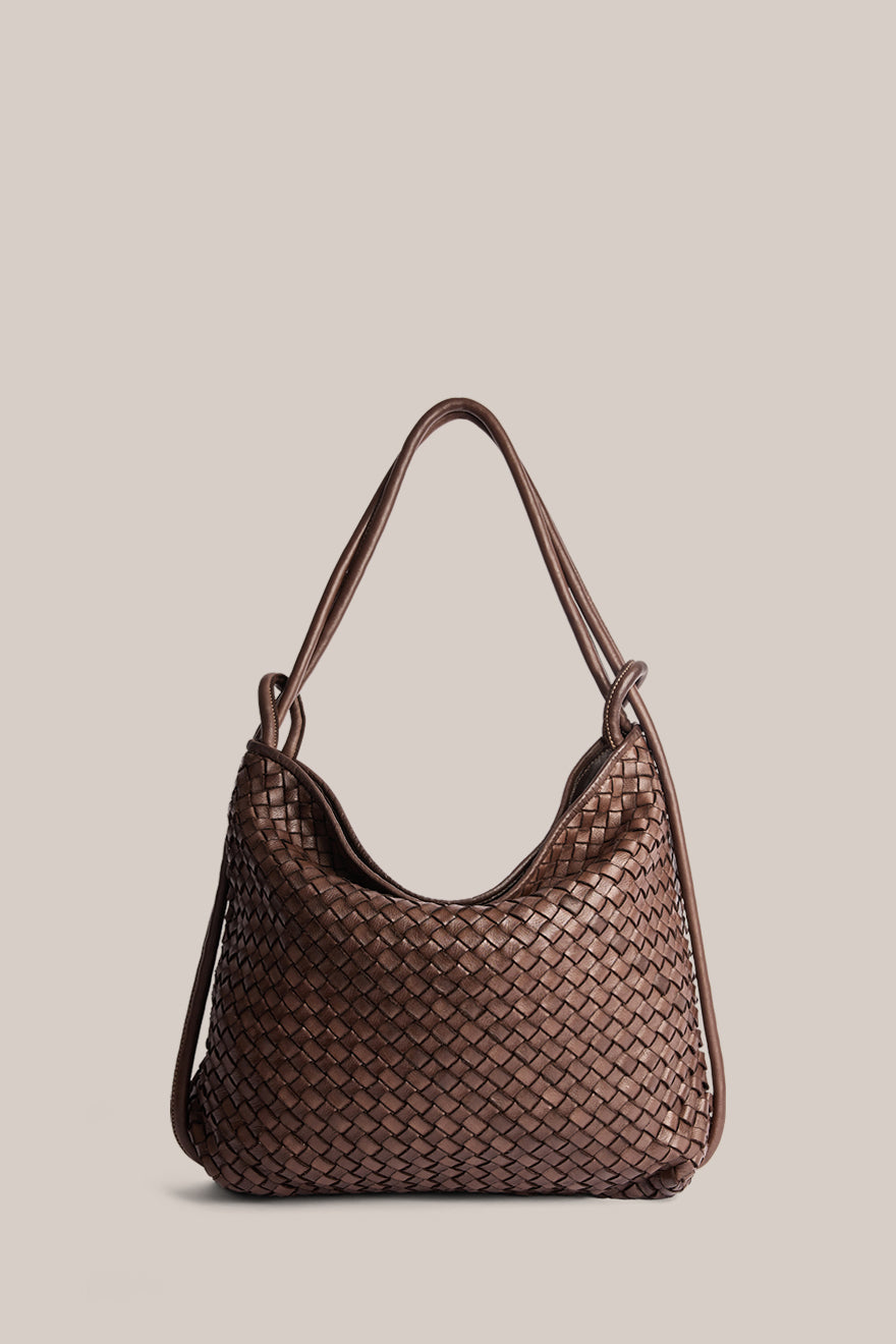Woven Bella Dark Chocolate 2-in-1 Convertible Backpack Tote