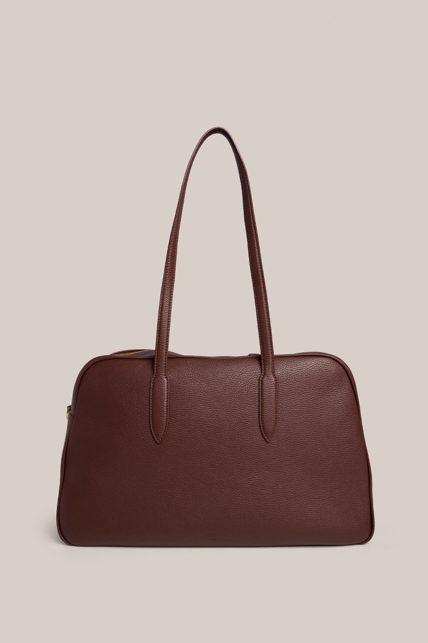 Vera Mahogany Large Bowler Bag