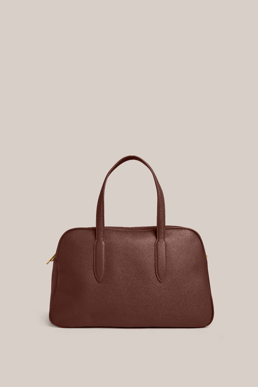 Vera Mahogany Medium Bowler Bag