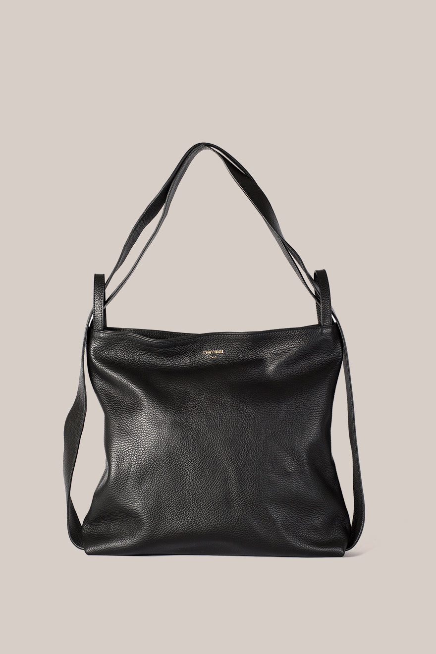 Pre Order: Bella XL Black 2-in-1 Convertible Backpack Tote - VESTIRSI
