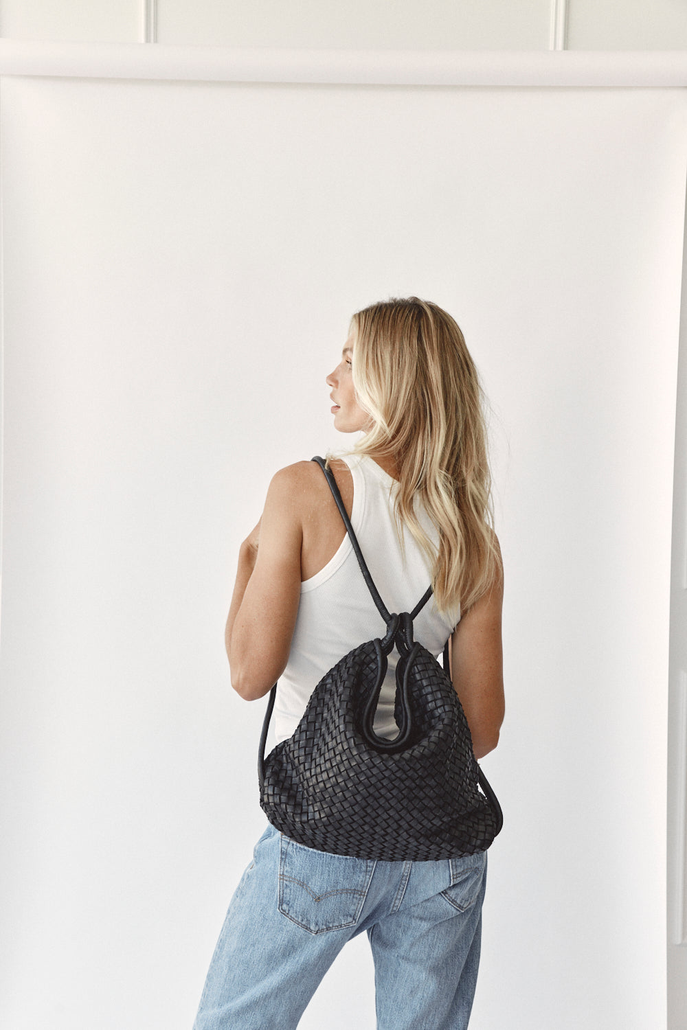 Woven Bella Black 2-in-1 Convertible Backpack Tote - Slightly Imperfect