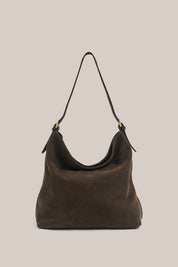 Savannah Dark Chocolate Suede Hobo Bag - Slightly Imperfect