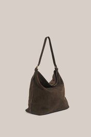 Savannah Dark Chocolate Suede Hobo Bag - Slightly Imperfect
